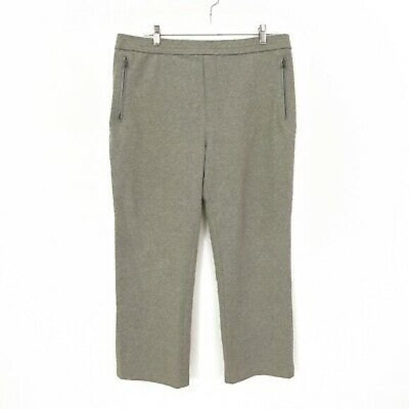 Ellie Tahari Sweatpants Size M Zip Ankle Pockets Straight Leg Gray Gr/EUC B53 - Picture 1 of 5